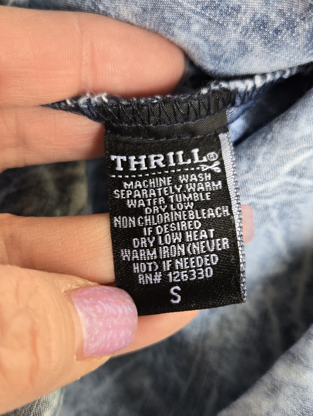 Thrill Jeans Brooklyn Light Blue Acid-Wash Denim Shirt Dress - Picture 8 of 9